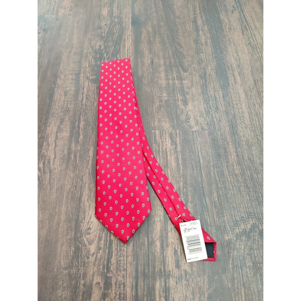 7th Avenue Paisley 100% Silk Mens Tie Red Small Floral print USA Made 4099540433
